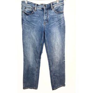 Free People Jeans Womens 28 Mid Rise Straight Leg Skinny Blue Faded